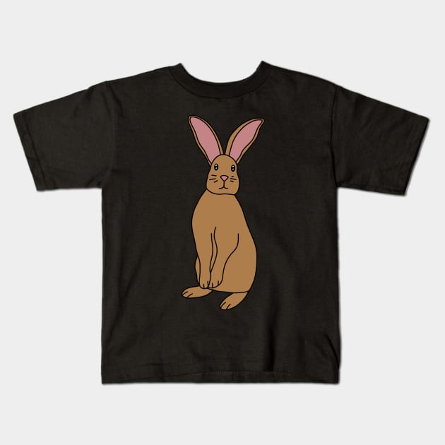 Brown Rabbit Kids T-Shirt by Kelly Louise Art